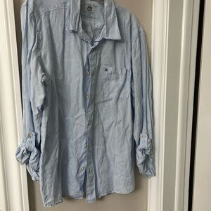 Men’s linen Light Blue Shirt